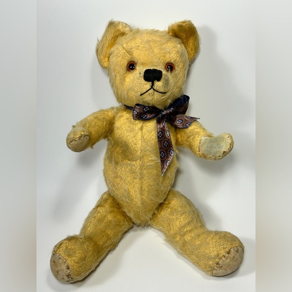Antique 1920’s German golden mohair teddybear straw stuffed jointed articulated - Picture 9 of 16